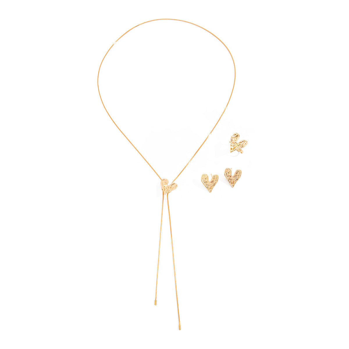 Metal Pleated Lava Love Simple French Snake Chain Adjustable Necklace