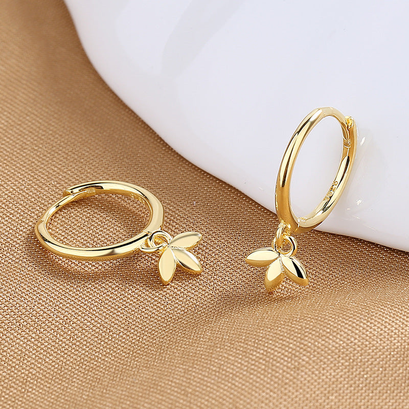 Simple Graceful Sier Niche Love Light Ear Clip Earrings