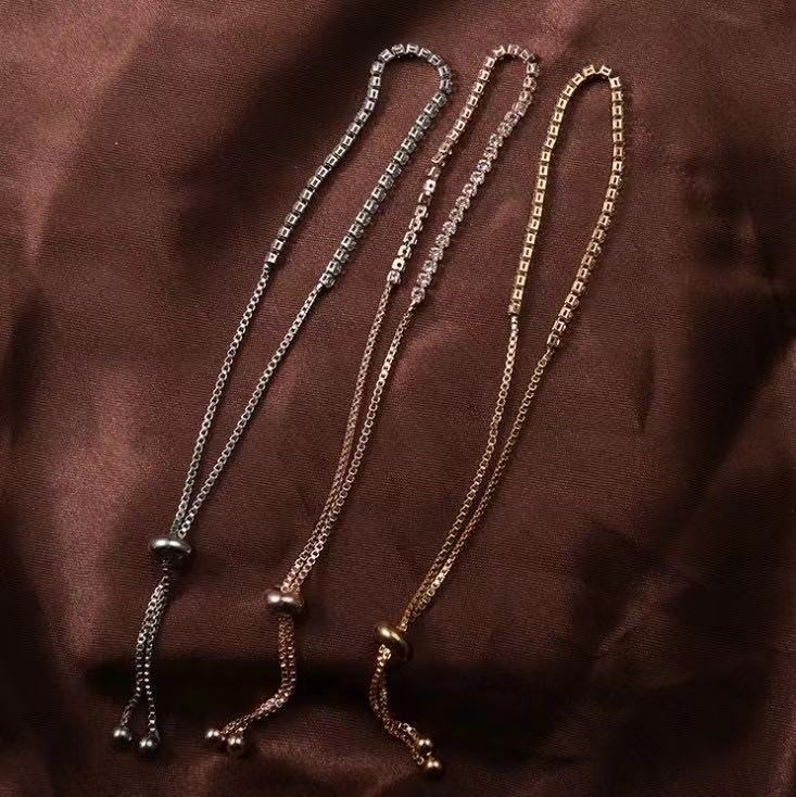 Simple Retractable Diamond Claw Chain Adjustable Bracelet