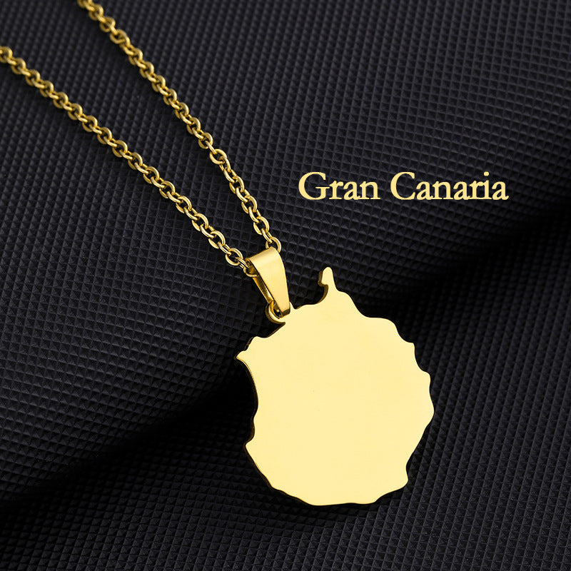 Stainless Steel Spanish Canary Islands Unisex Necklace