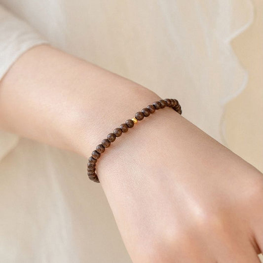 Women's Golden Sandalwood High-density Old Materials Small Gold Single Bracelets