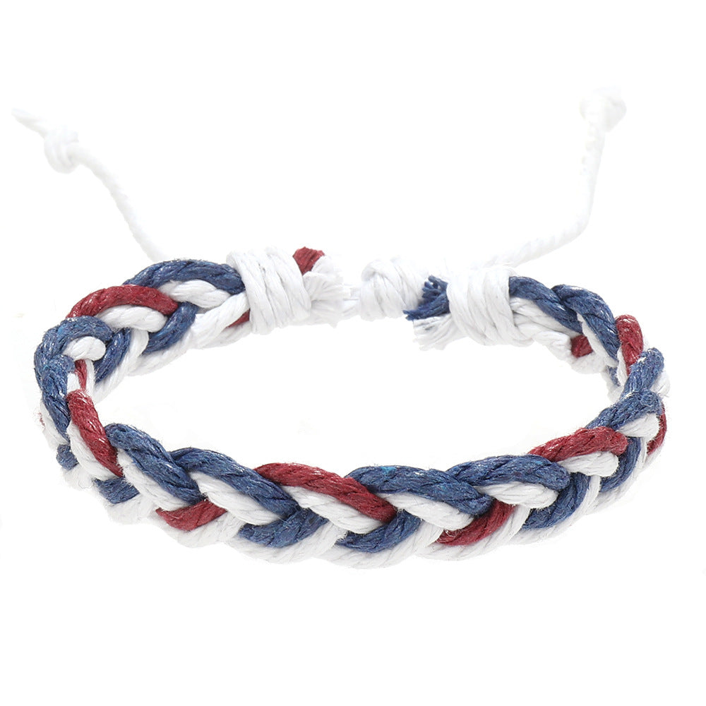 Men's Sports Style Cotton String Braided Little Lion Hand Weaving Bracelet