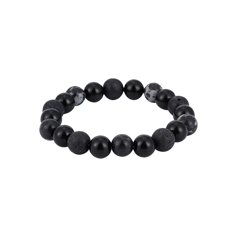 Men's Natural Volcanic Rock Snowflake Stone Beads Vintage Bracelets