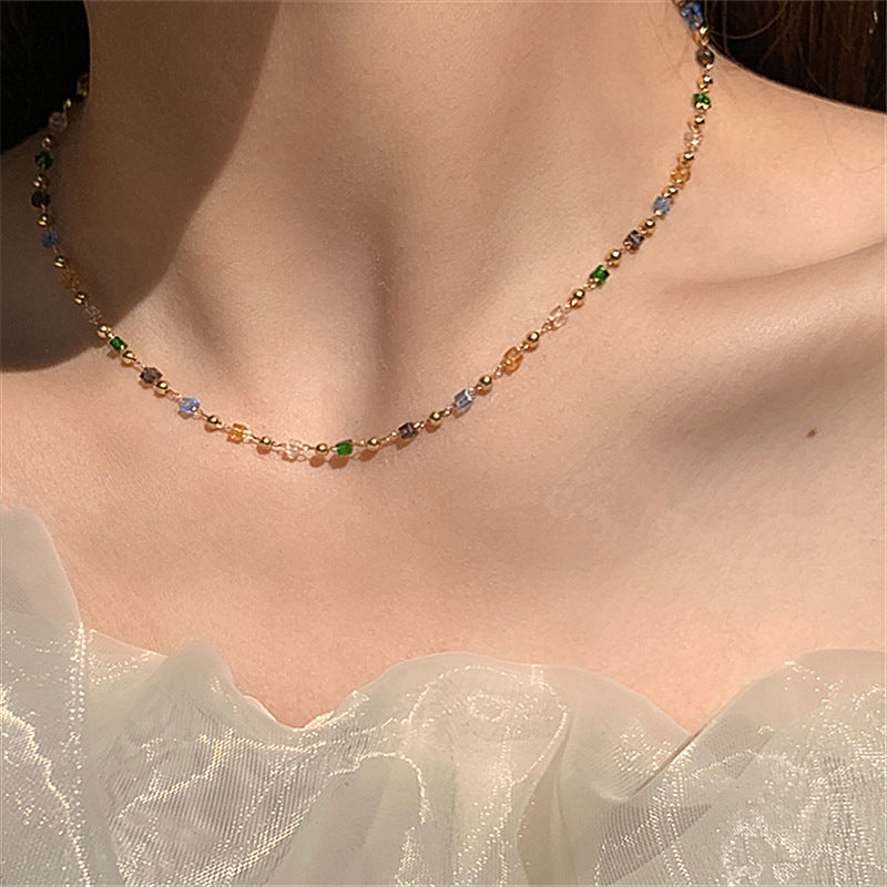 Women's Summer Color Crystal String Beads For Dignified Sense Necklace