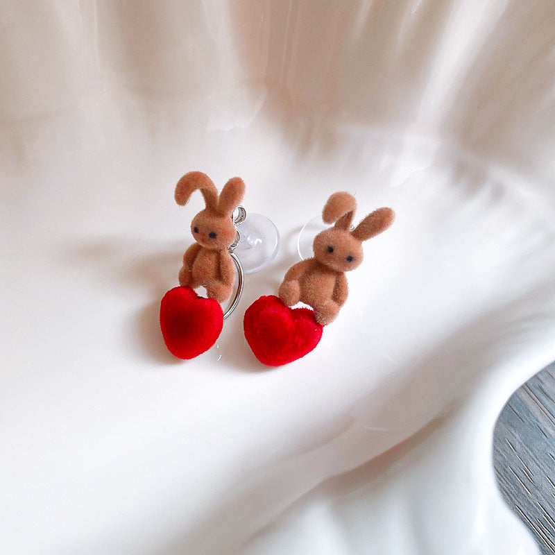 Cheese Pleated Fashionable Casual Style Ear Hook Earrings
