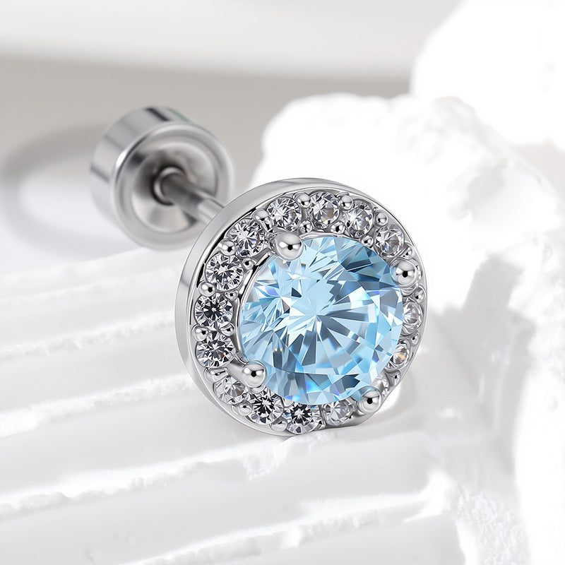 Flash Eight Hearts Arrows High Sense Zircon Ear Bone Niche Earrings