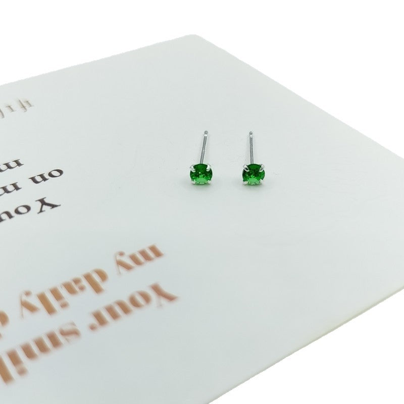 Sier Pin Simple Exquisite Petite Ear Stud Earrings
