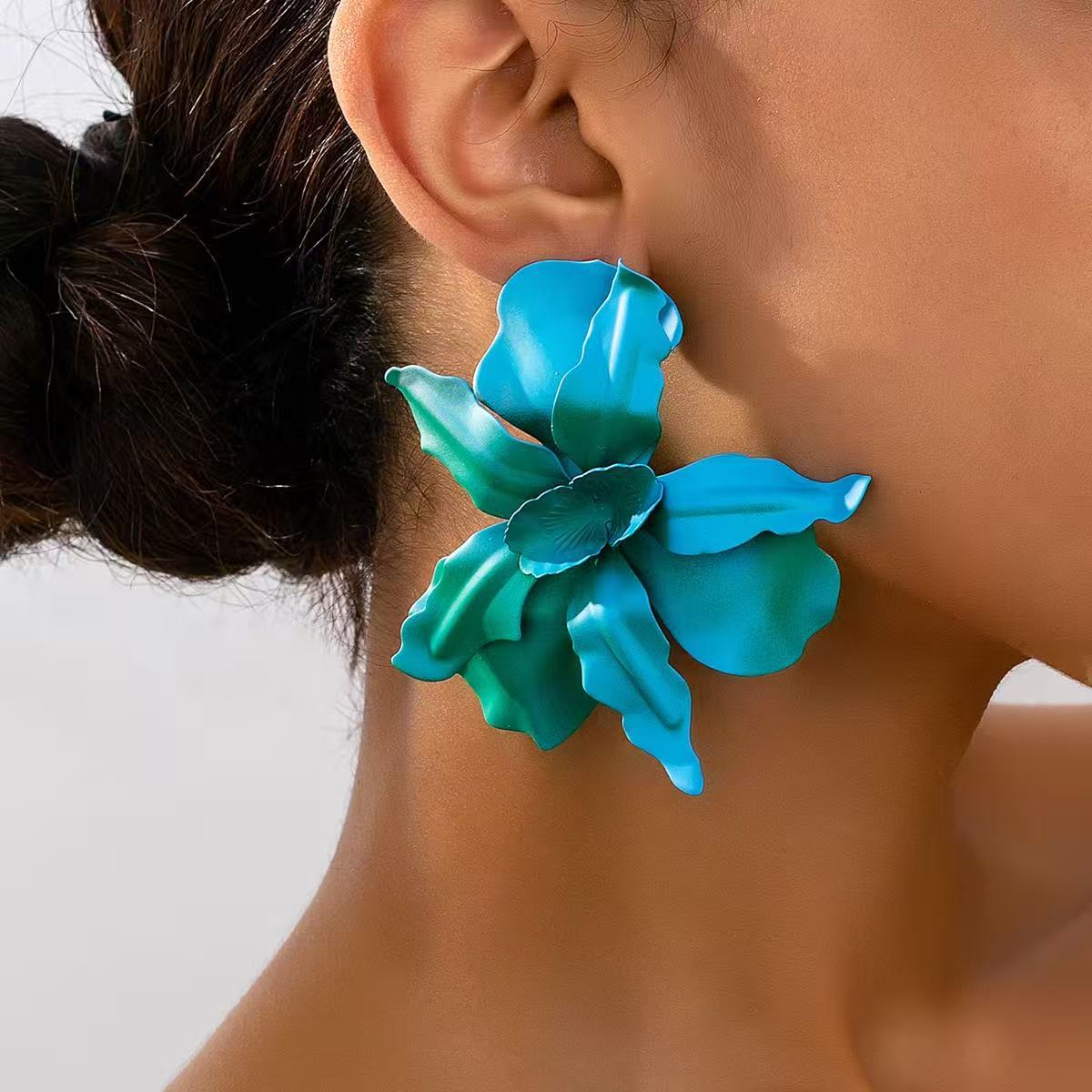 Women's Pleated Paint Flower Ear Sweet Handmade Rings