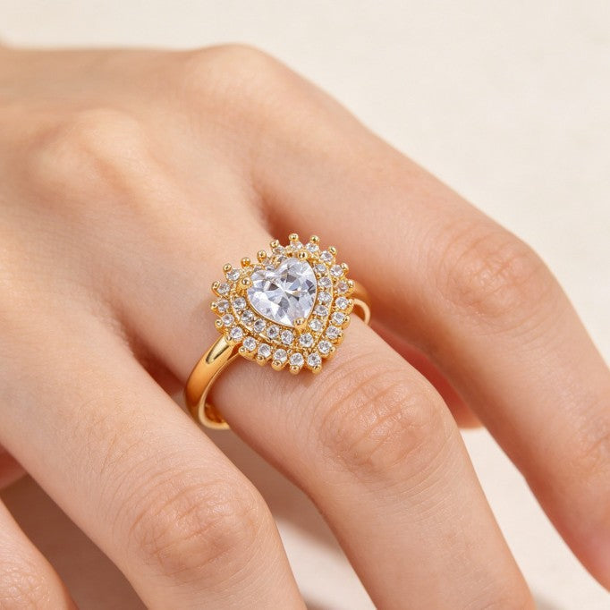 Women's Affordable Luxury Fashion Copper Inlaid Zircon Ring