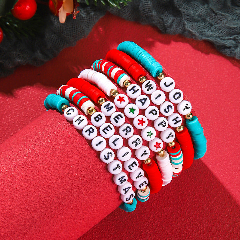 Snow Tower Tree Red Green Mixed Bracelets