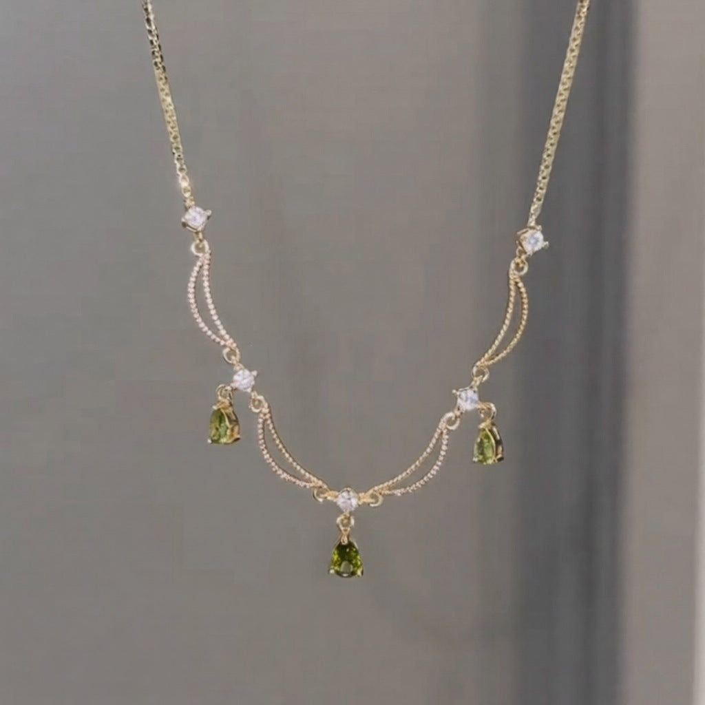 Women's Plating Zircon Water Drops Light Luxury Minority Clavicle Chain Fashion Necklaces