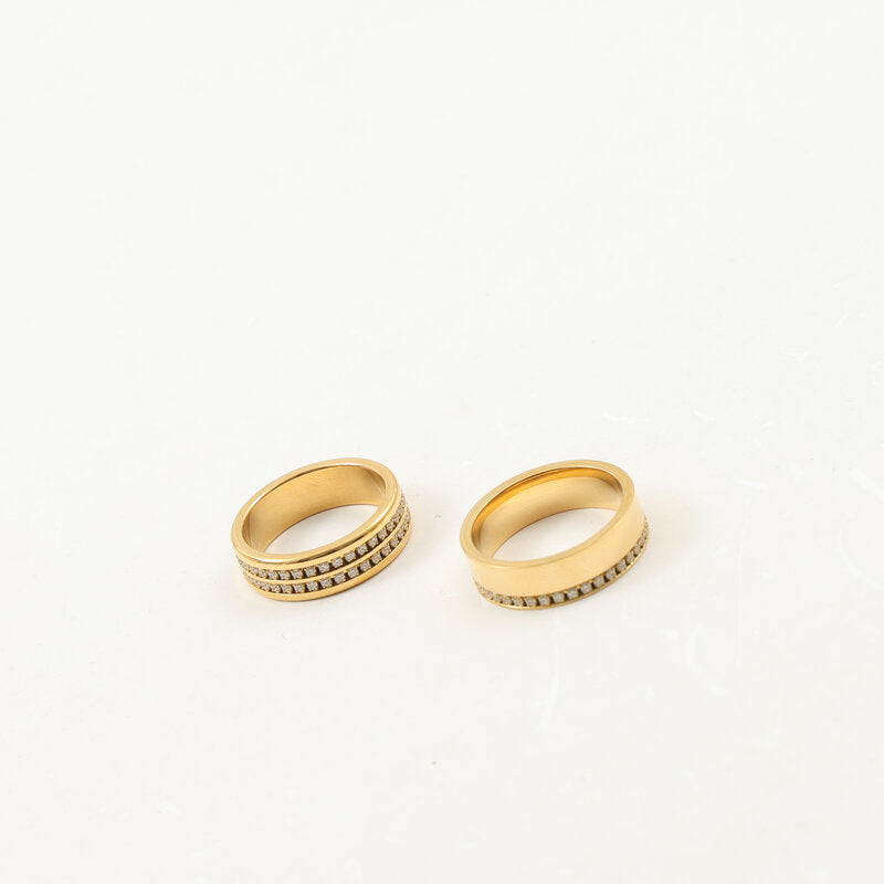 Zircon Titanium Steel Gold Plated Face Bracelet