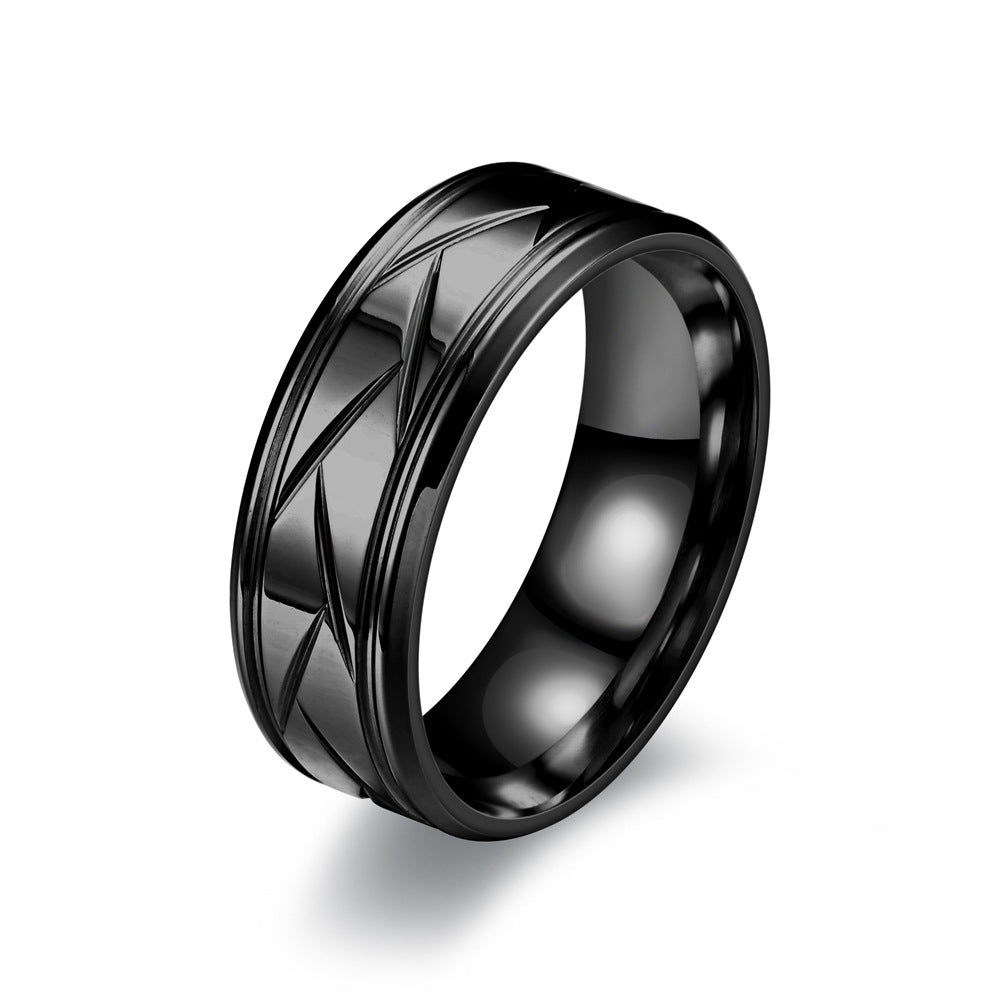 Elegant Niche Step Striped Couple Source Rings