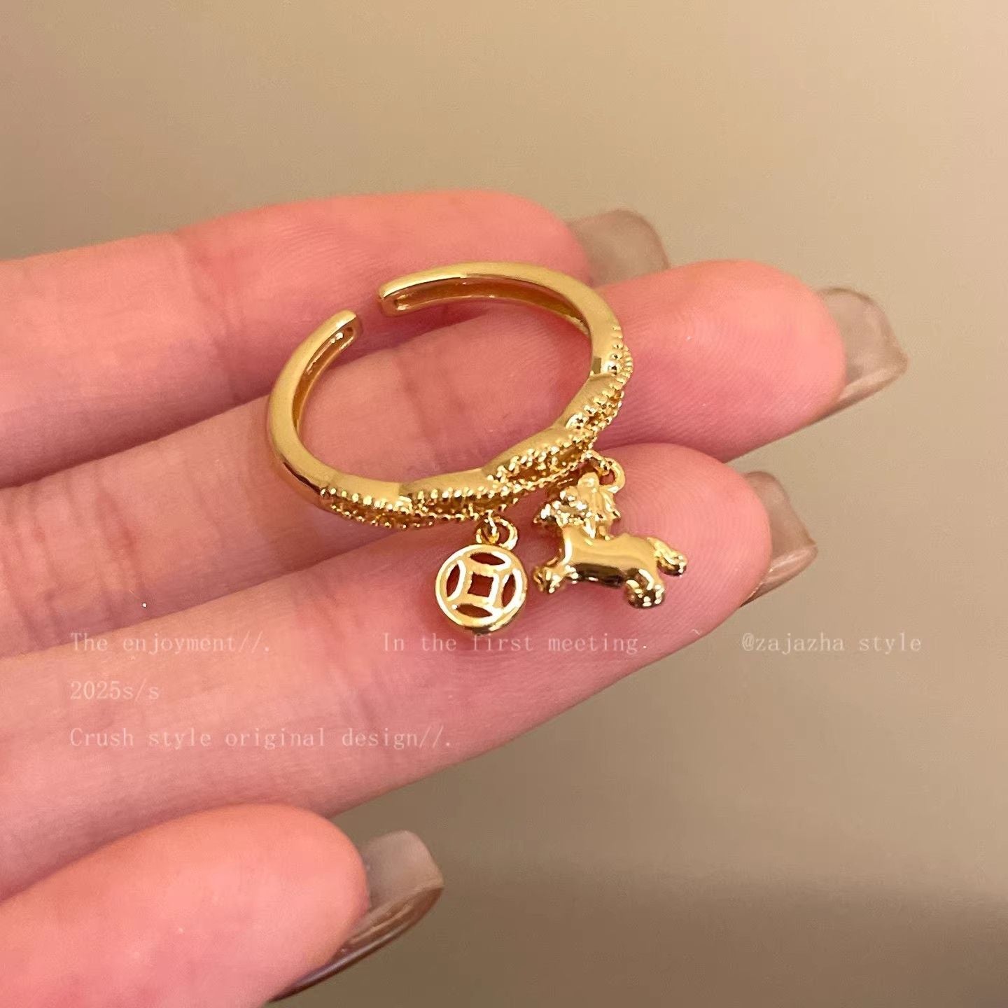 Zircon Simple Female Opening Adjustable Index Finger Light Luxury Rings