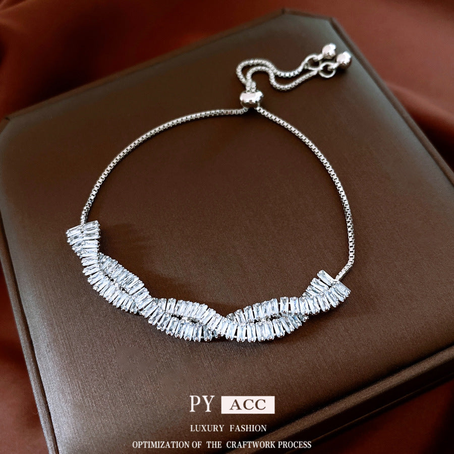 Zircon Twist Twisted Adjustable Simple Fashion Temperament Personalized Bracelet