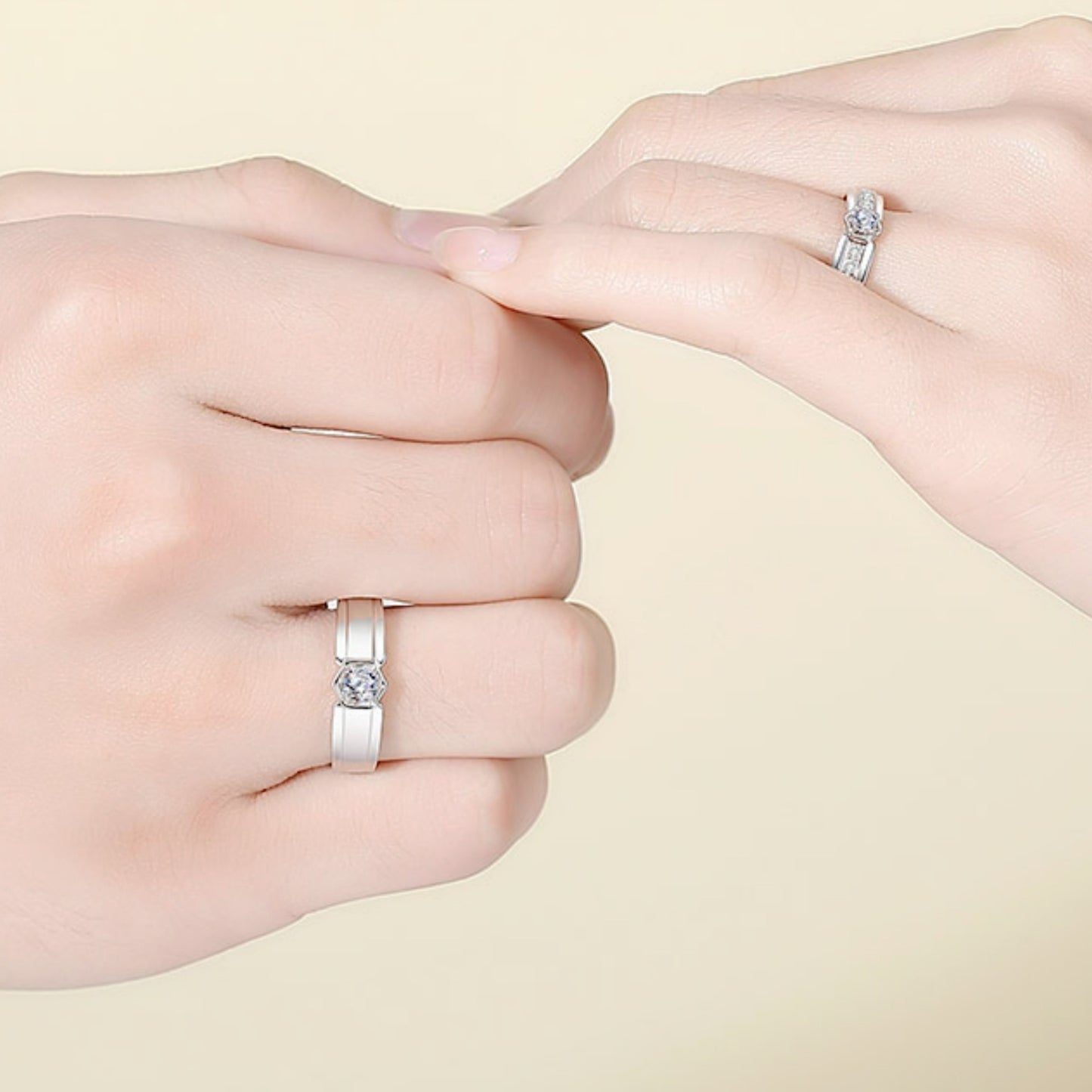 Allure Love Hexagonal Couple Lightweight Simple Rings