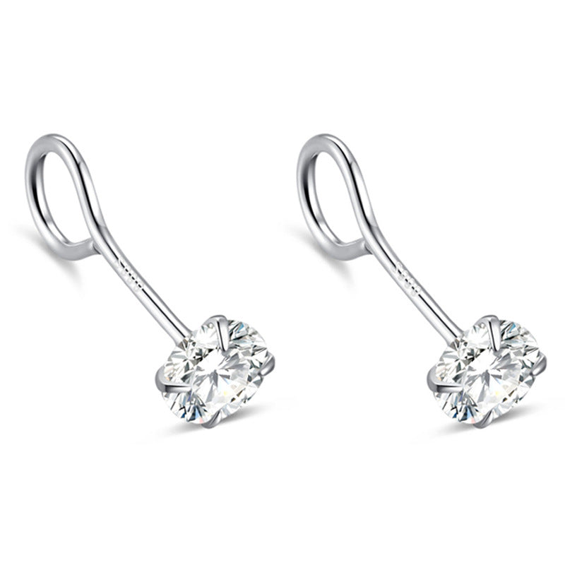 Sterling Sier Zircon Hook Female Affordable Earrings