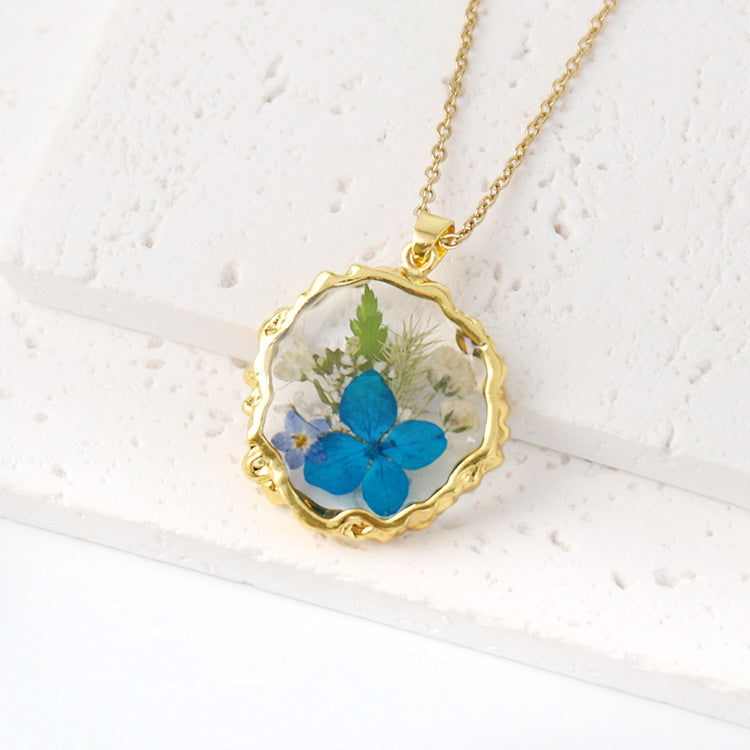 Flower Eternal Real Ornament Transparent Resin Pendants