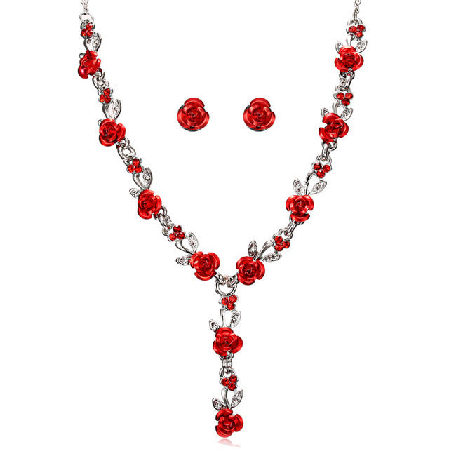 Women's Suite Splendid Diamond Geometric Crystal Flowers Jewelry Set