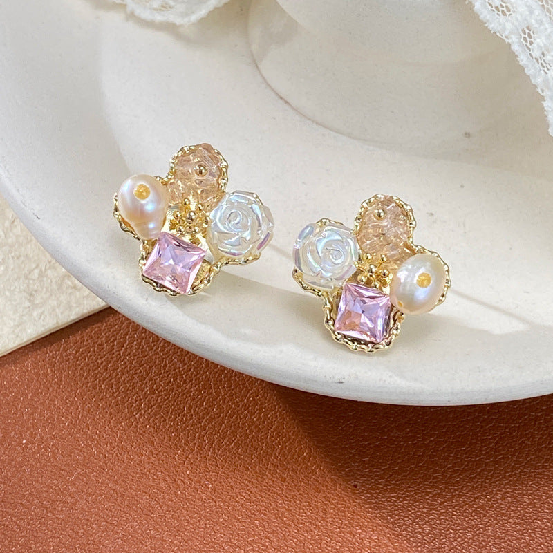 Women's Retro Affordable Luxury Fashion Freshwater Pearl Petal Rings