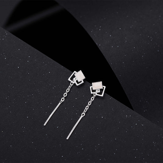 Square Lines Light Luxury Minority Fashion Cold Style Epoxy Rings