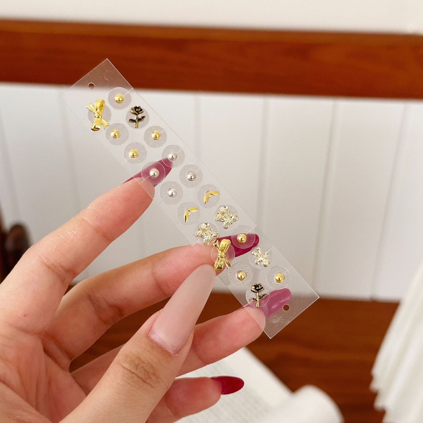Fashion Auricular Point Sticker Crystal Ear Patch Bead Massage Stress Earrings