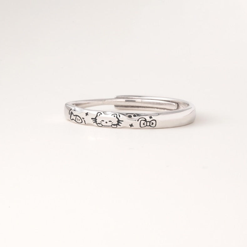 Kitten Puppy Exquisite Childlike Female Simple Fashion Temperament Open Fresh Rings