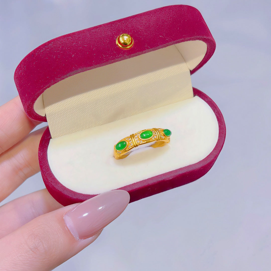 Women's Alluvial Gold Retro Affordable Luxury Design Brass Plated Fashion Ring