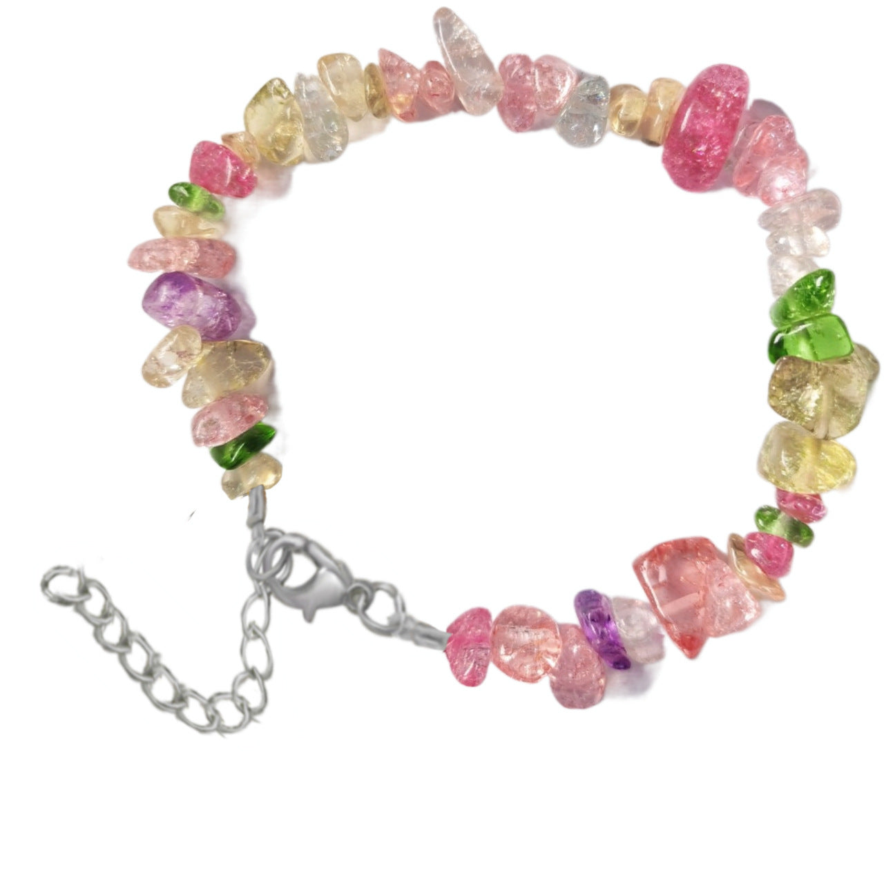 Natural Crystal Agate Gravel Irregular Stone Lobster Bracelet