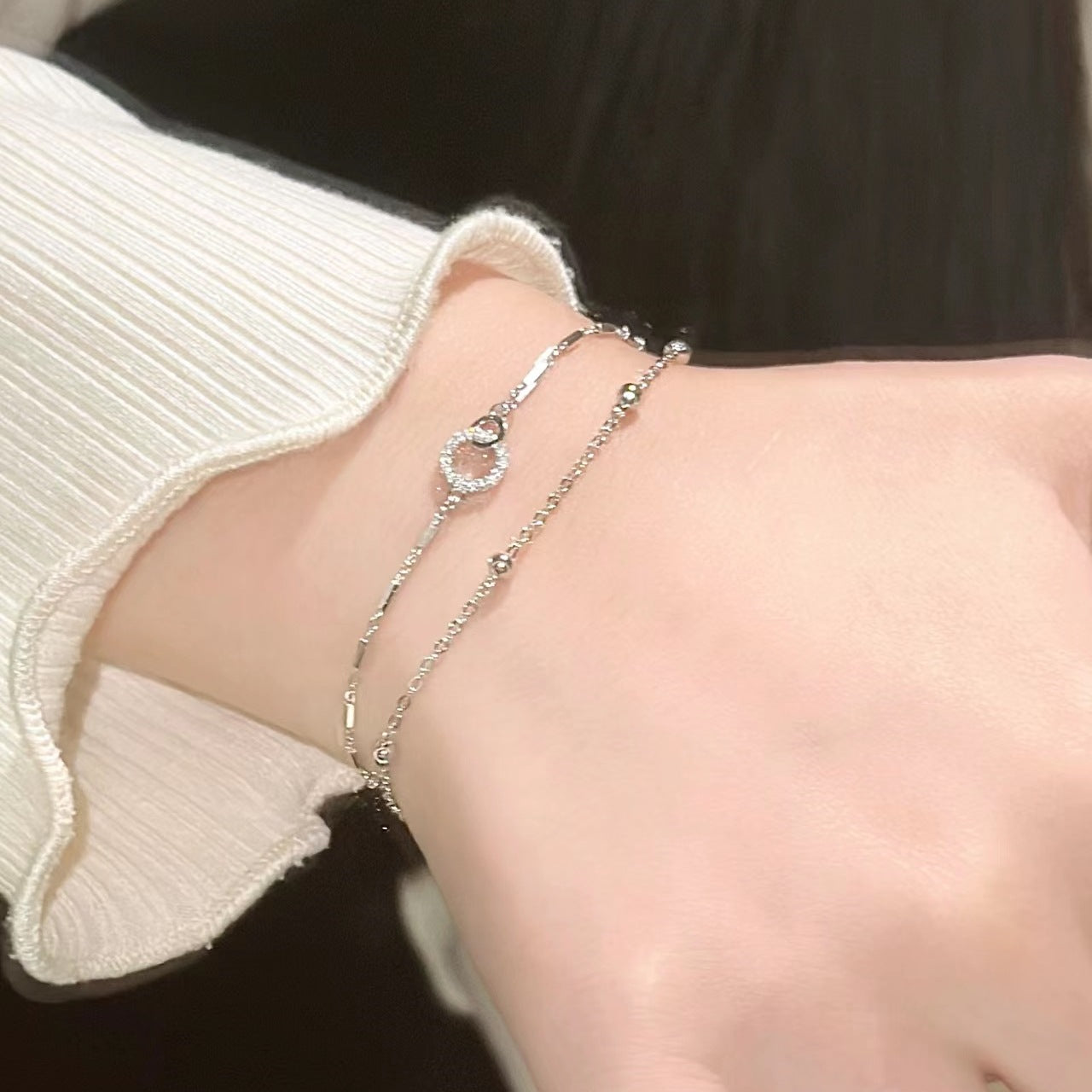 Sterling Sier Buckle Female Niche Design Light Bracelet