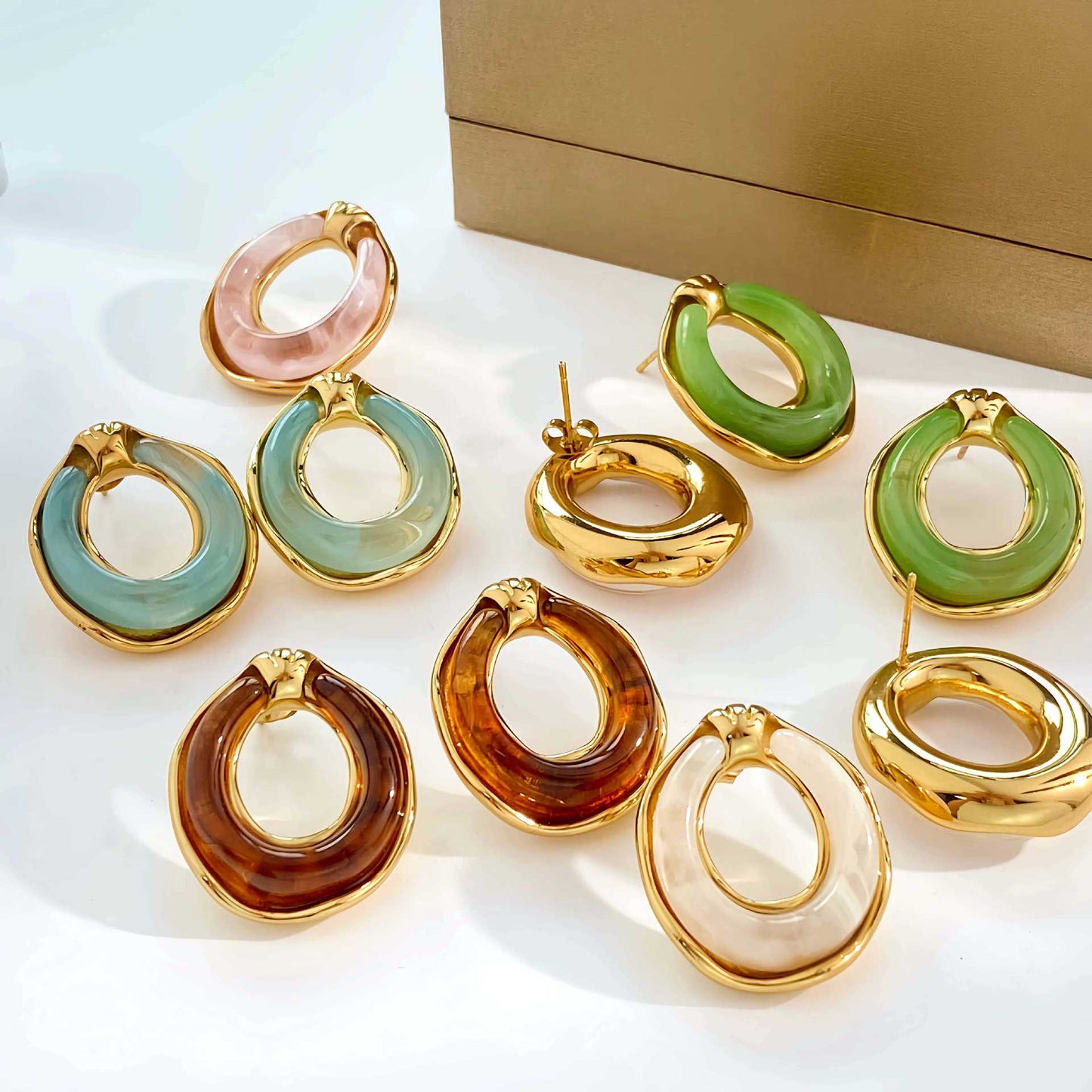 Minimalist Design Resin Ear Fashion Personalized Stud Earrings