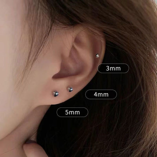 Titanium Steel Ear Stretcher Round Beads Earrings