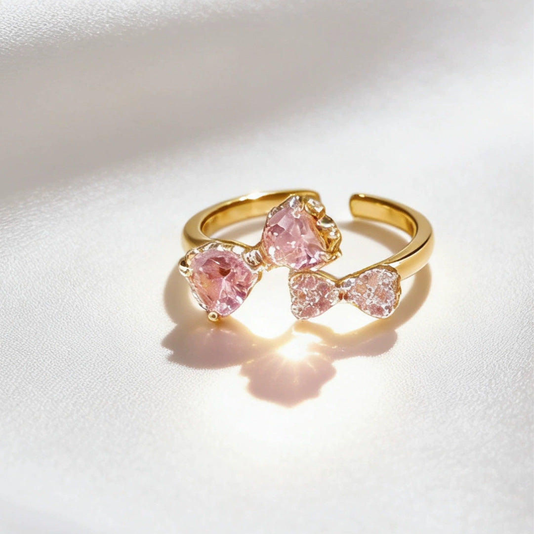 Light Luxury Full Rhinestone Zircon Retro Opening Personality High Sense Rings