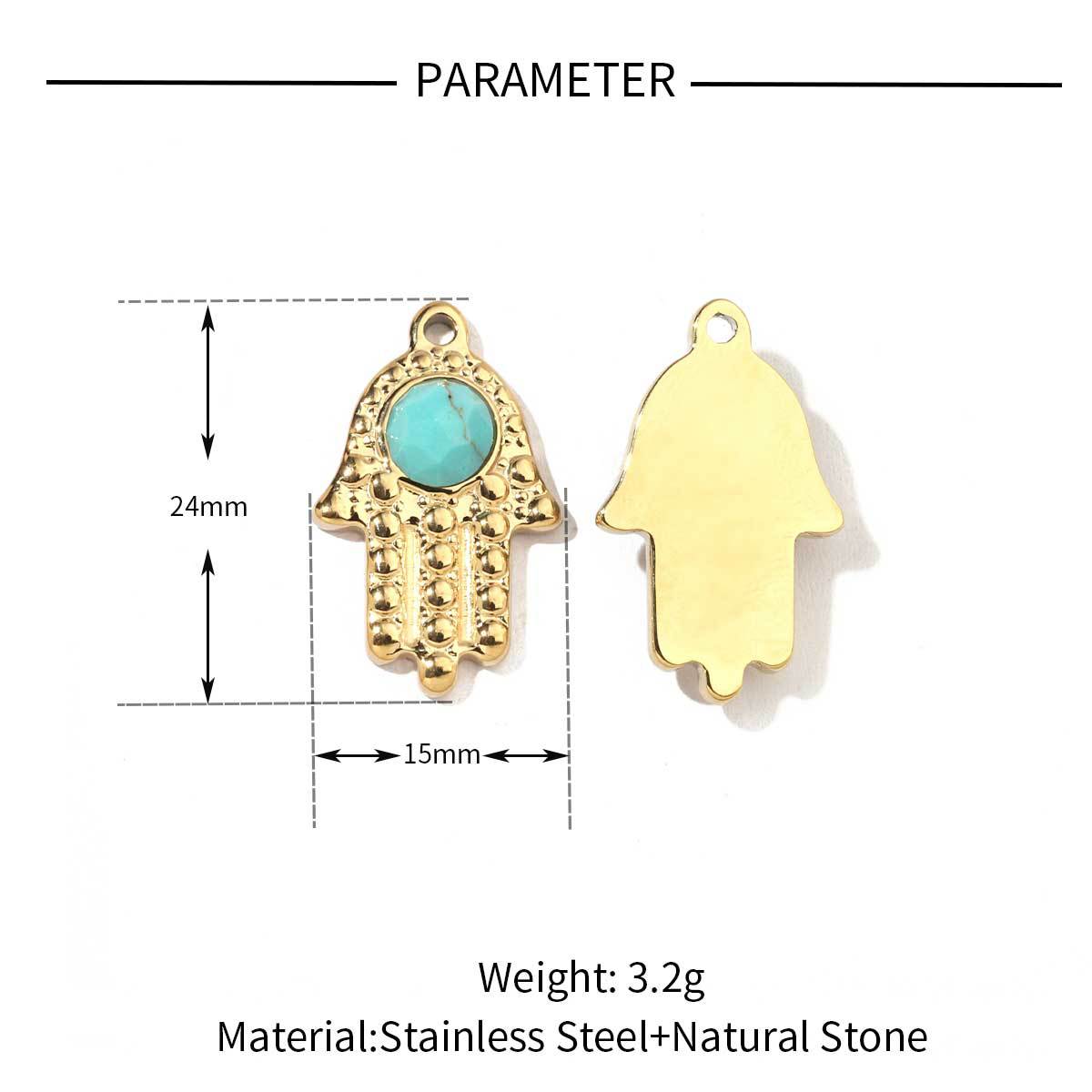 Horn Natural Stone Stainless Steel Bohemian Pendants