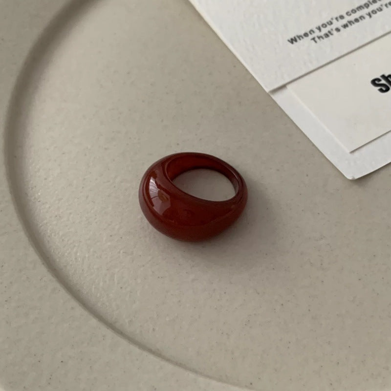 Wide Face Female Simple Personality High Rings