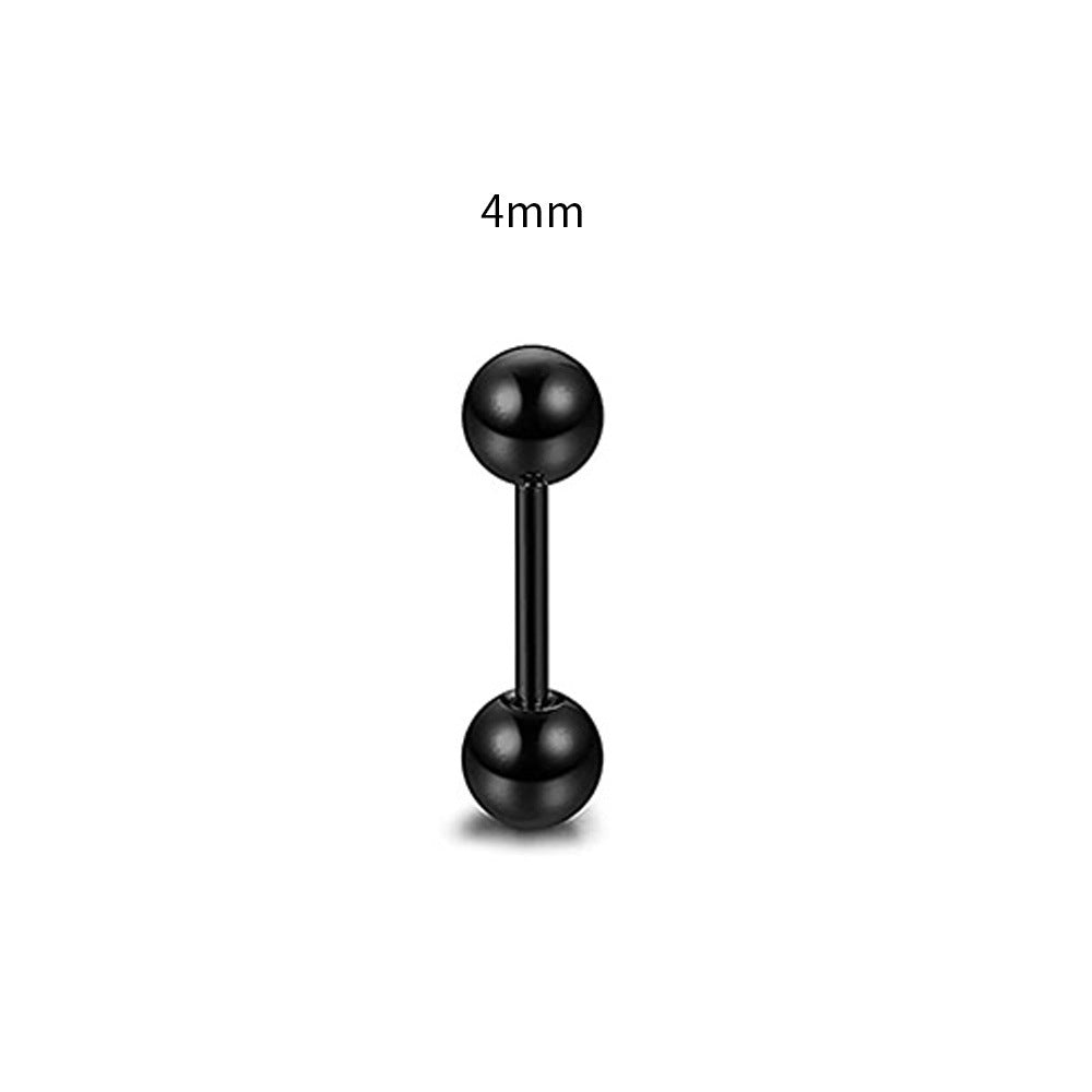 Steel Rod Dumbbell Ball Ear Bone Stud Earrings