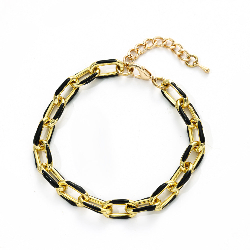 Women's Punk Alloy Oil Dripping Color Bracelets