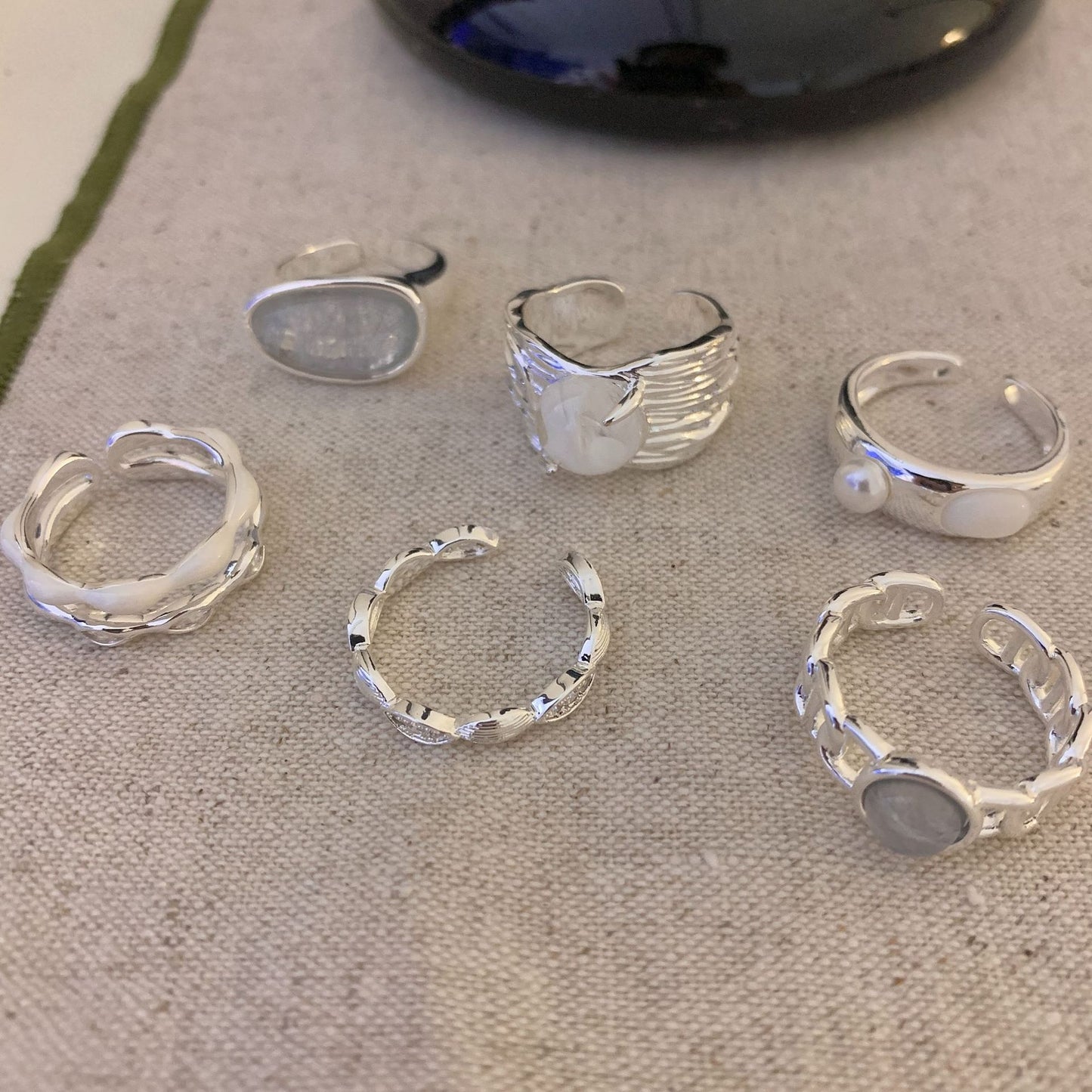 Advanced Niche Unique Decoration Fritillary Tigereye Rings