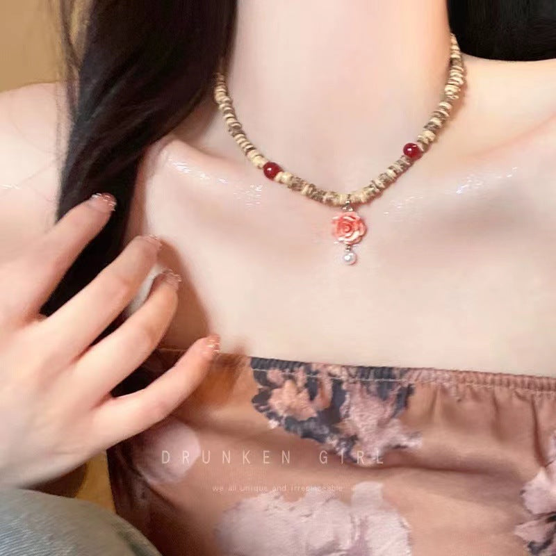 Women's Zen Retro Braided Rope Ethnic Style Niche Design Tassel Beaded Necklaces