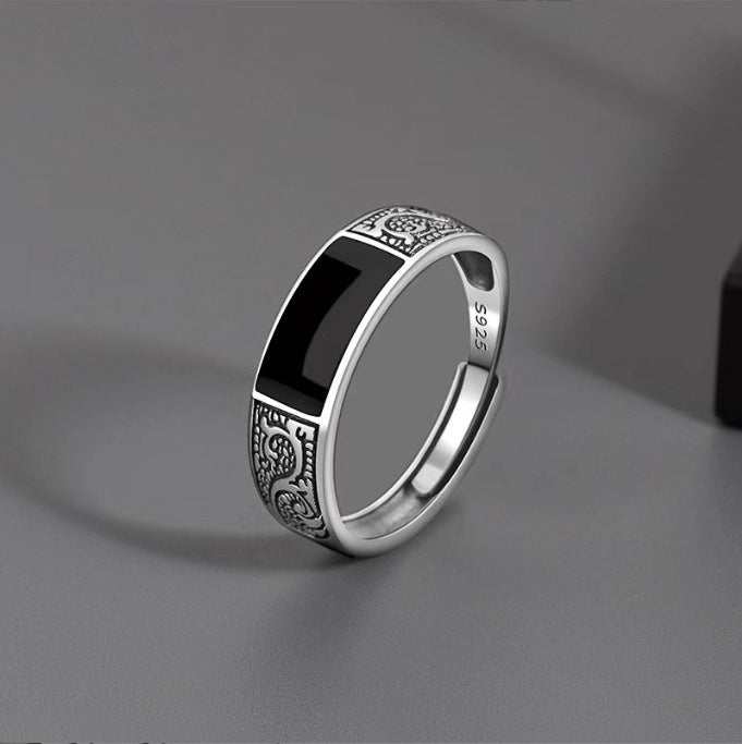Men's Dragon Pattern Fashion High-grade Niche Open Rings