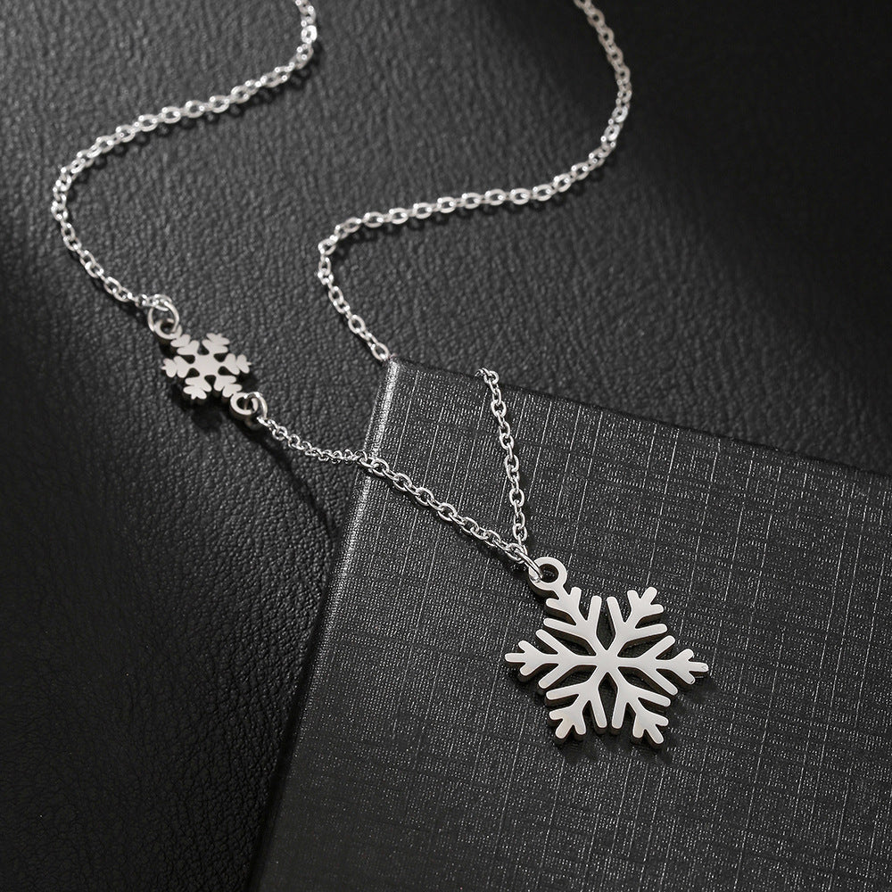 Steel Cross Love Couple Sweater Clavicle Necklace