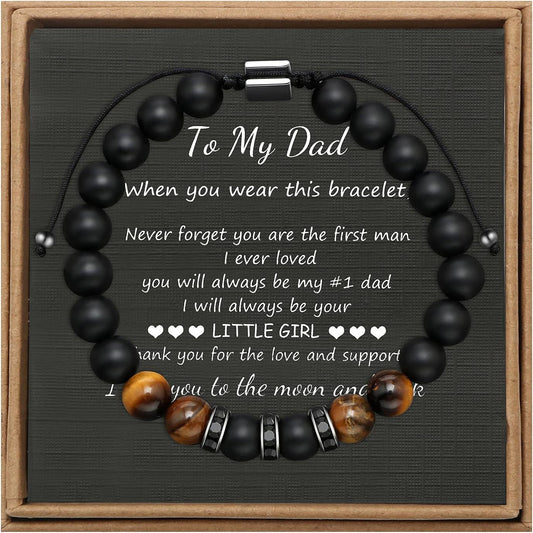 Men's Stone Tiger Eye Woven Adjustable Beaded Bracelet