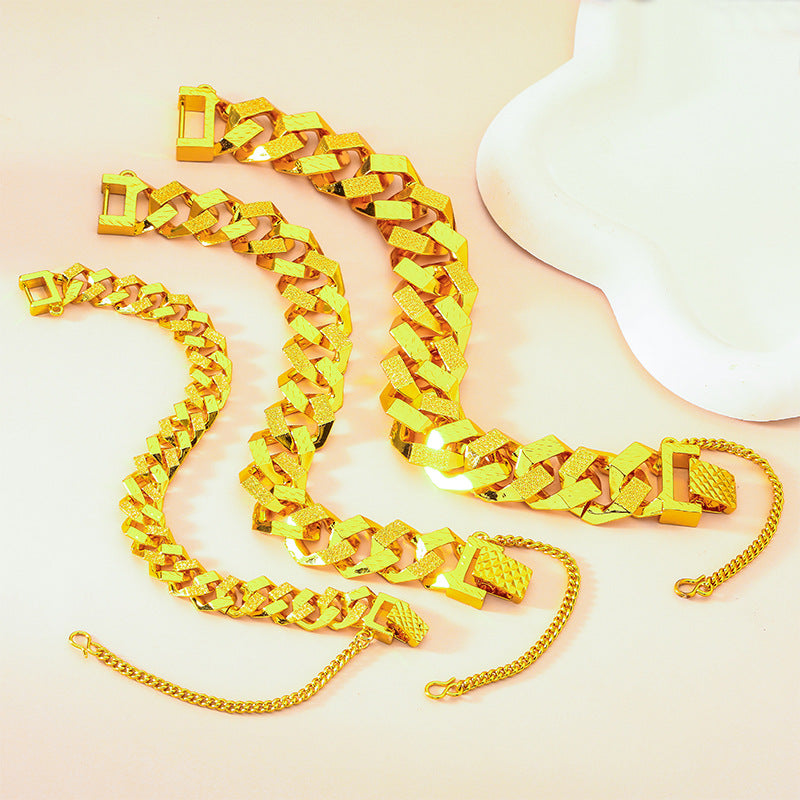 Vietnam Sand Gold Wide-brimmed Large Thick Bracelets