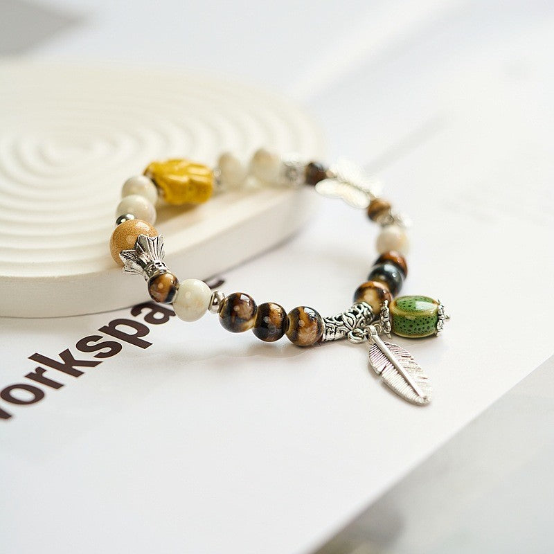 Hand-woven Artistic Ancient Style Beaded Special Interest Bracelet