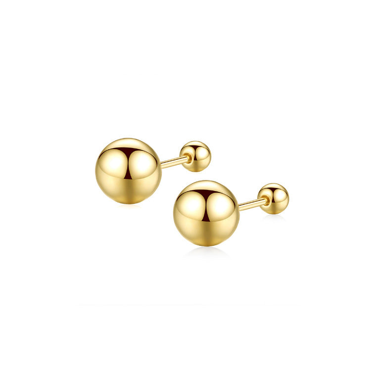 Pure Screw Female Tightening Buckle Double-headed Earrings