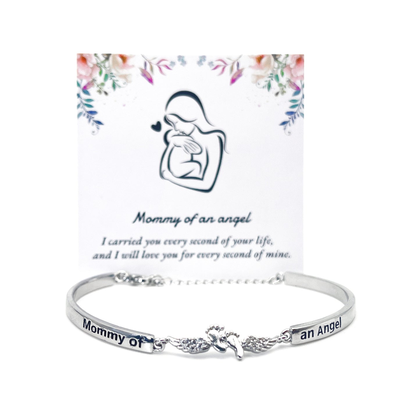 Wireless Angel Foot Love Lettering Female Bracelet