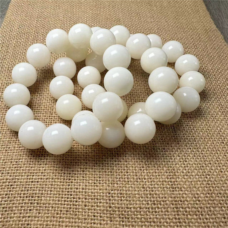 Women's & Men's Jade Bodhi Root Round Beads Large Size Bracelets