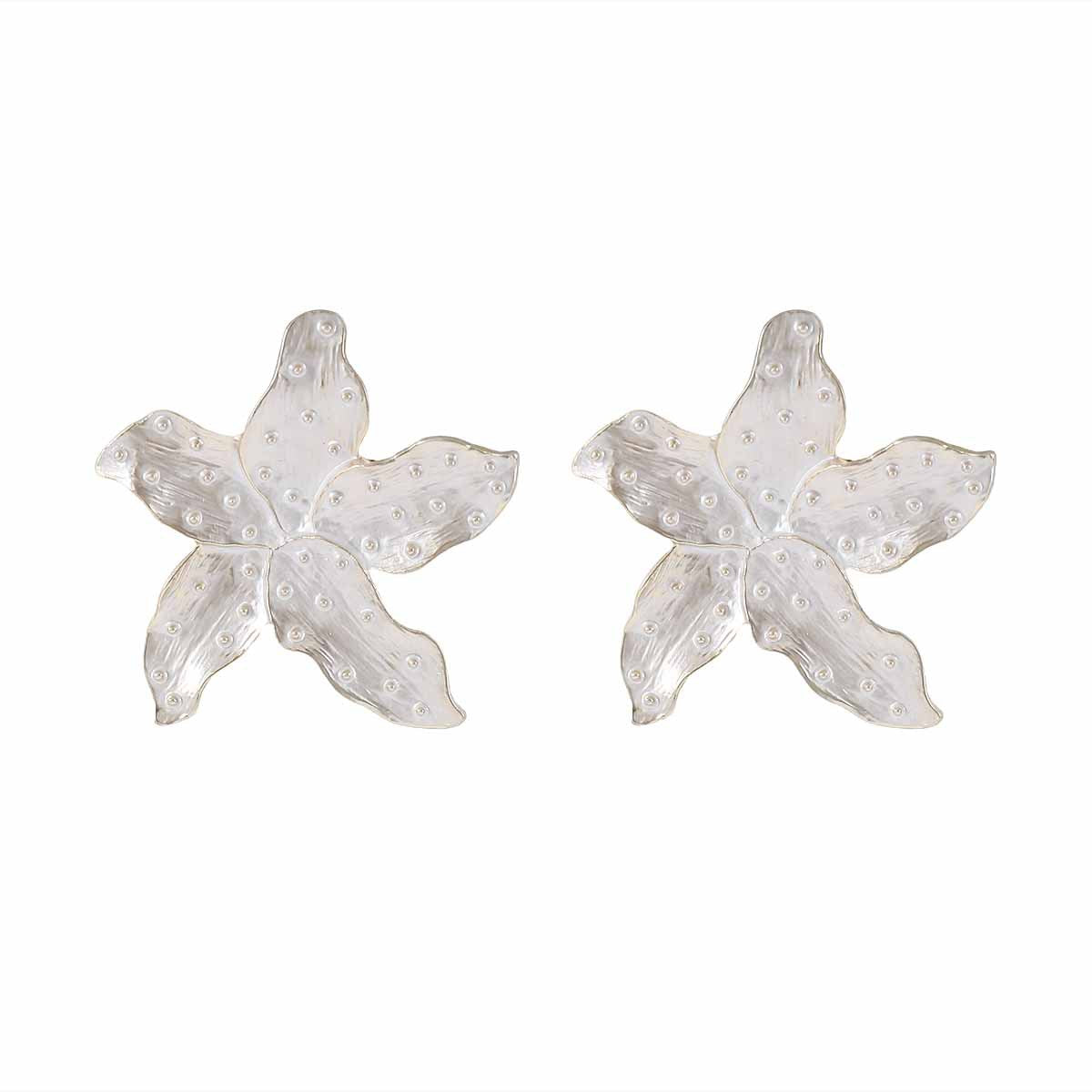 Women's Vacation Style Enamel Color Flower Pearl Light Luxury High-grade Earrings
