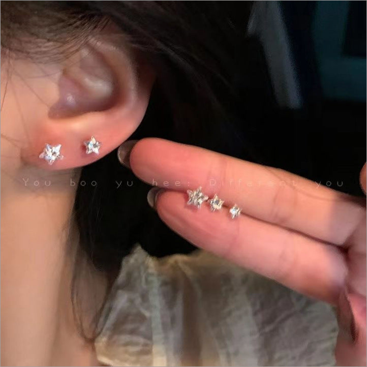 Match Sets Of Cute Finely Inlaid Girly Ear Stud Earrings
