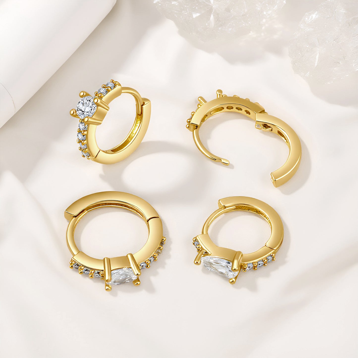Women's Light Luxury Geometric Flash Clip Simple Fashion Exquisite Inlaid Rings